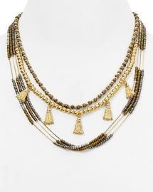 Aqua Daria Beaded Layered Necklace x at Bloomingdales